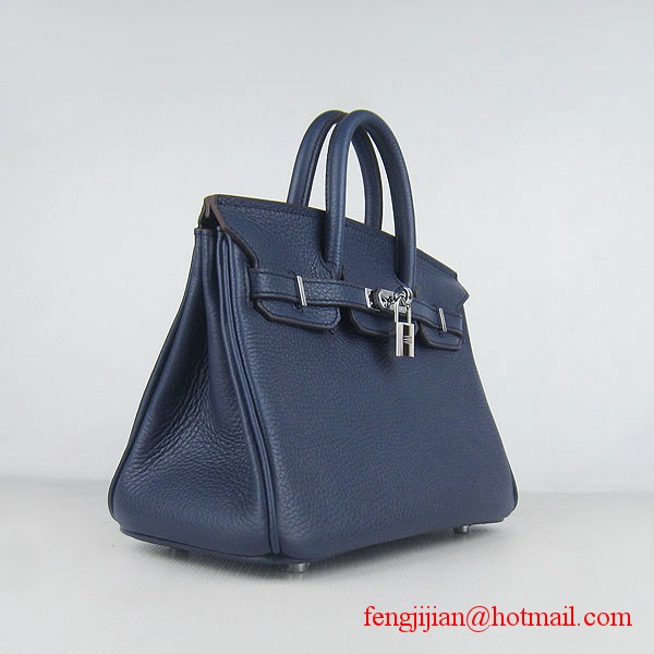 Hermes Birkin 25cm Togo Leather Handbag 6068 Dark Blue Silver Palladium hardware Hermes Birkin 25cm Togo Leather Handbag 6068 Dark Blue Silver Palladium hardware