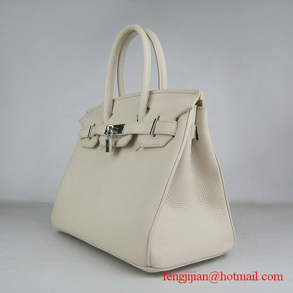 Hermes Birkin 30cm Togo Leather Bag Cream 6088 Hermes Birkin 30cm Togo Leather Bag Cream 6088