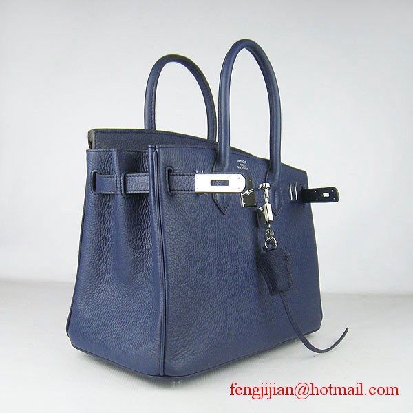 Hermes Birkin 30cm Togo Leather Bag Dark Blue 6088 Hermes Birkin 30cm Togo Leather Bag Dark Blue 6088
