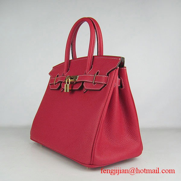 Hermes Birkin 30cm Togo Leather Bag Red 6088 Hermes Birkin 30cm Togo Leather Bag Red 6088