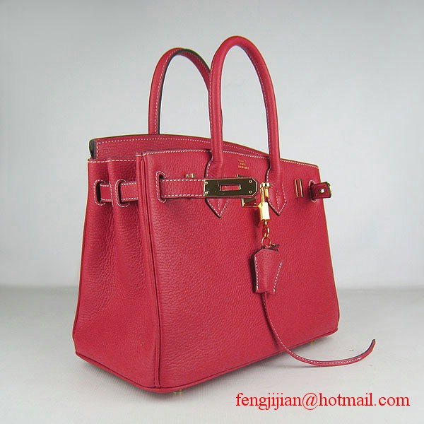 Hermes Birkin 30cm Togo Leather Bag Red 6088 Hermes Birkin 30cm Togo Leather Bag Red 6088