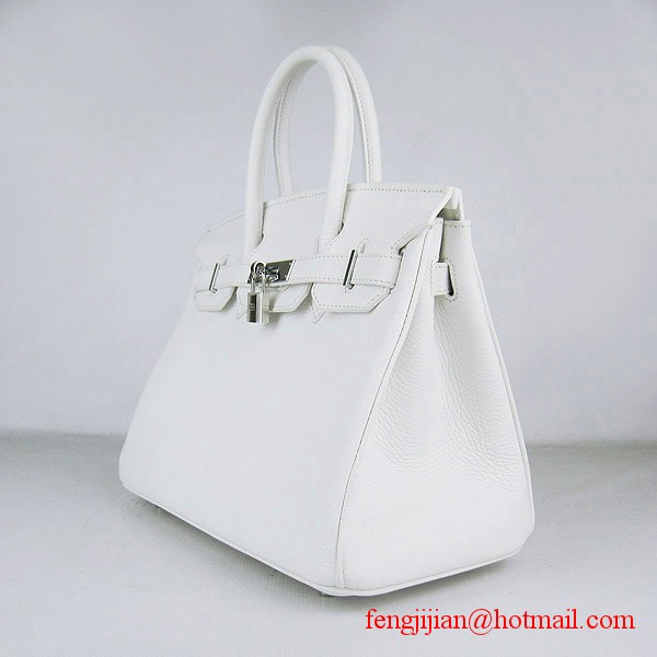 Hermes Birkin 30cm Togo Leather Bag White 6088 Hermes Birkin 30cm Togo Leather Bag White 6088