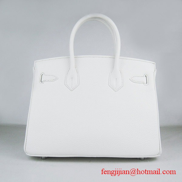 Hermes Birkin 30cm Togo Leather Bag White 6088 Hermes Birkin 30cm Togo Leather Bag White 6088