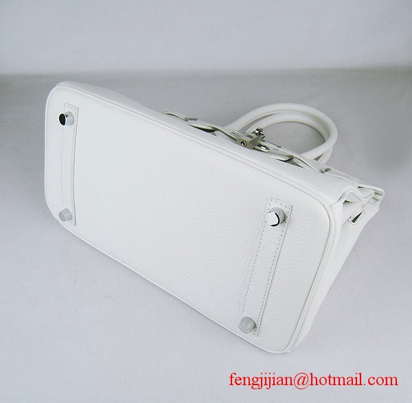Hermes Birkin 30cm Togo Leather Bag White 6088 Hermes Birkin 30cm Togo Leather Bag White 6088