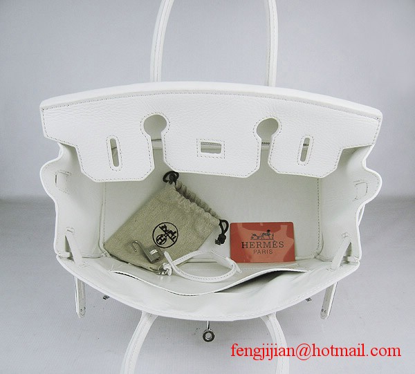 Hermes Birkin 30cm Togo Leather Bag White 6088 Hermes Birkin 30cm Togo Leather Bag White 6088