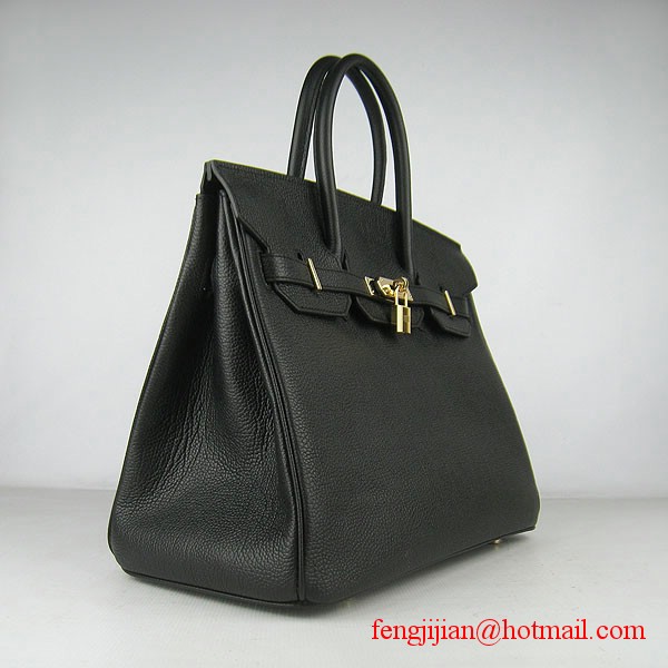 Hermes Birkin 35cm Tendon Veins Leather Bag Black Gold Hardware Hermes Birkin 35cm Tendon Veins Leather Bag Black Gold Hardware