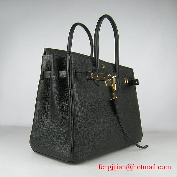 Hermes Birkin 35cm Tendon Veins Leather Bag Black Gold Hardware Hermes Birkin 35cm Tendon Veins Leather Bag Black Gold Hardware