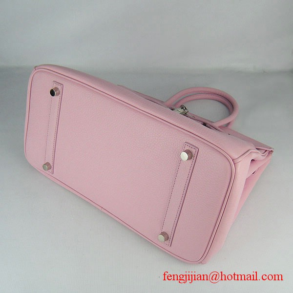 Hermes 35cm Embossed Veins Leather Bag Pink 6089 Silver Hardware Hermes 35cm Embossed Veins Leather Bag Pink 6089 Silver Hardware