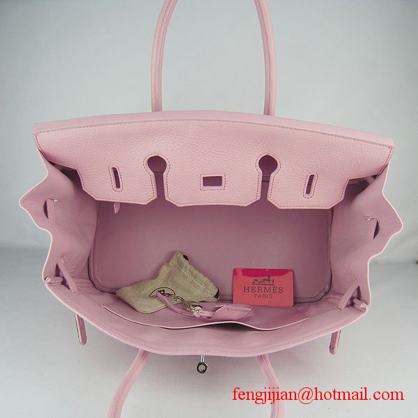 Hermes 35cm Embossed Veins Leather Bag Pink 6089 Silver Hardware Hermes 35cm Embossed Veins Leather Bag Pink 6089 Silver Hardware