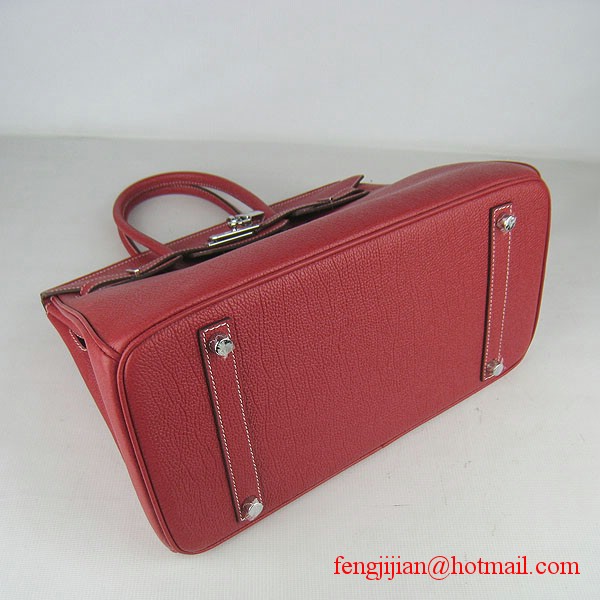Hermes Birkin 35cm Tendon Veins Leather Bag Red Silver Hardware Hermes Birkin 35cm Tendon Veins Leather Bag Red Silver Hardware