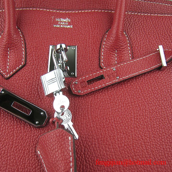 Hermes Birkin 35cm Tendon Veins Leather Bag Red Silver Hardware Hermes Birkin 35cm Tendon Veins Leather Bag Red Silver Hardware