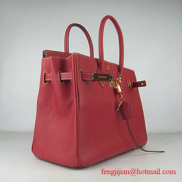 Hermes Birkin 35cm Tendon Veins Leather Bag Red Gold Hardware Hermes Birkin 35cm Tendon Veins Leather Bag Red Gold Hardware