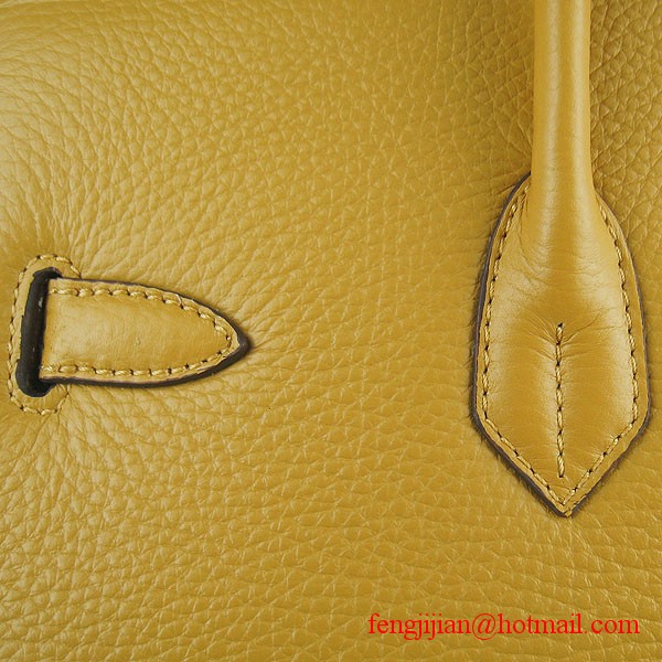 Hermes 35cm Embossed Veins Leather Bag Yellow 6089 Silver Hardware Hermes 35cm Embossed Veins Leather Bag Yellow 6089 Silver Hardware