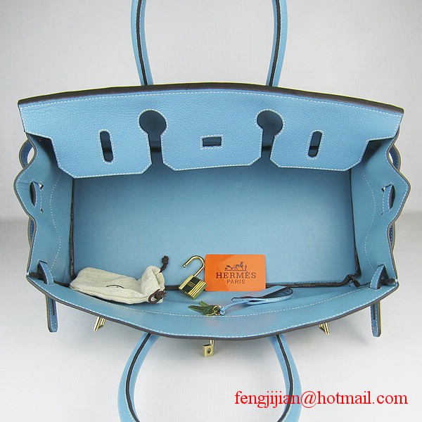 Hermes Birkin 42cm Togo Leather Bag 6109 Light Blue gold padlock Hermes Birkin 42cm Togo Leather Bag 6109 Light Blue gold padlock