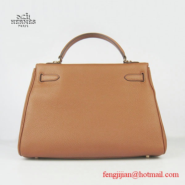 Hermes Kelly 32cm Togo Leather Bag Light Coffee 6108 Gold Hardware Hermes Kelly 32cm Togo Leather Bag Light Coffee 6108 Gold Hardware