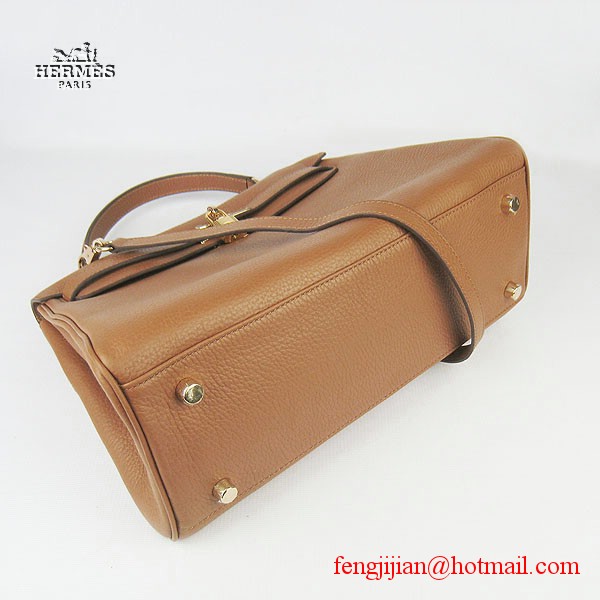 Hermes Kelly 32cm Togo Leather Bag Light Coffee 6108 Gold Hardware Hermes Kelly 32cm Togo Leather Bag Light Coffee 6108 Gold Hardware