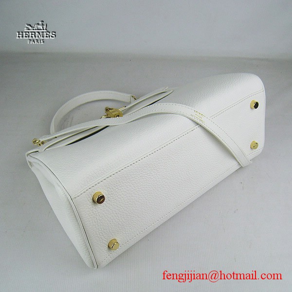Hermes Kelly 32cm Togo Leather Bag White 6108 Gold Hardware Hermes Kelly 32cm Togo Leather Bag White 6108 Gold Hardware