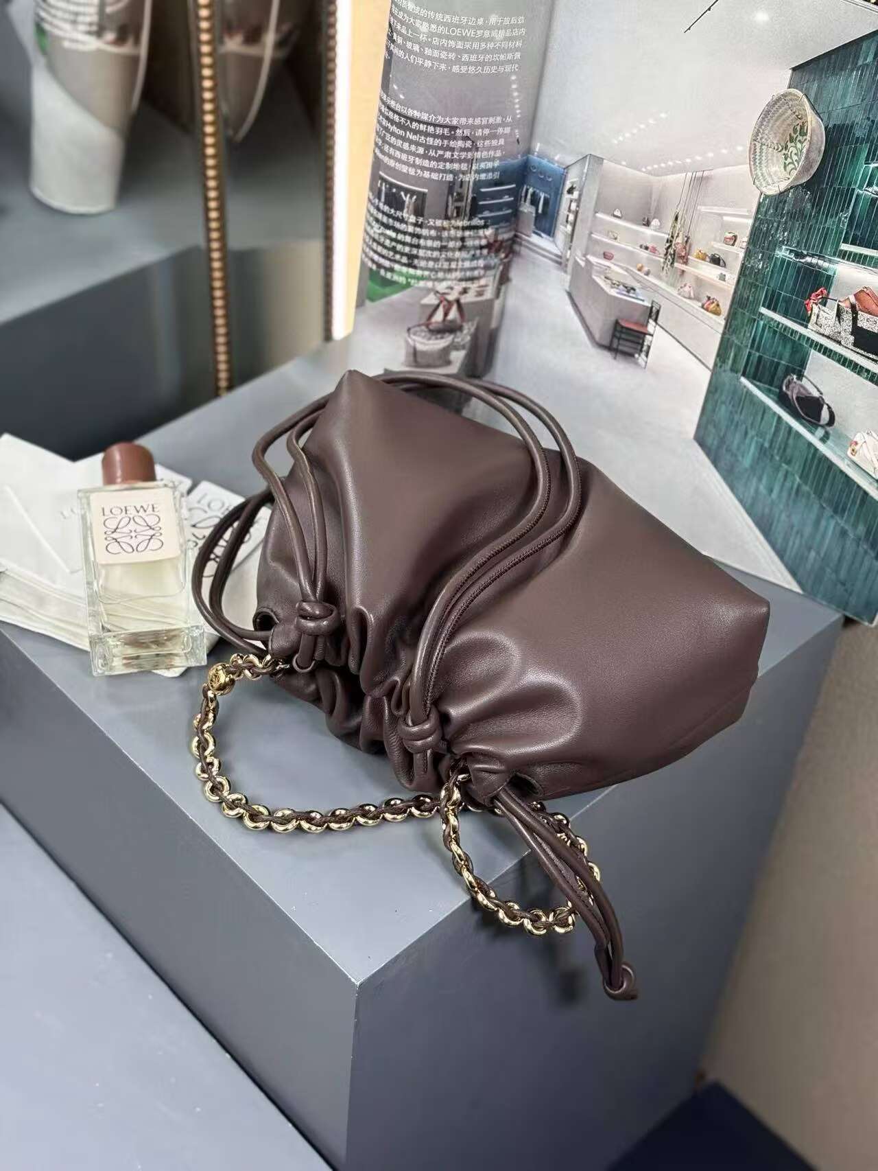 Loewe Napa Lamb Leather Flamenco Purse 80696 dark brown Loewe Napa Lamb Leather Flamenco Purse 80696 dark brown