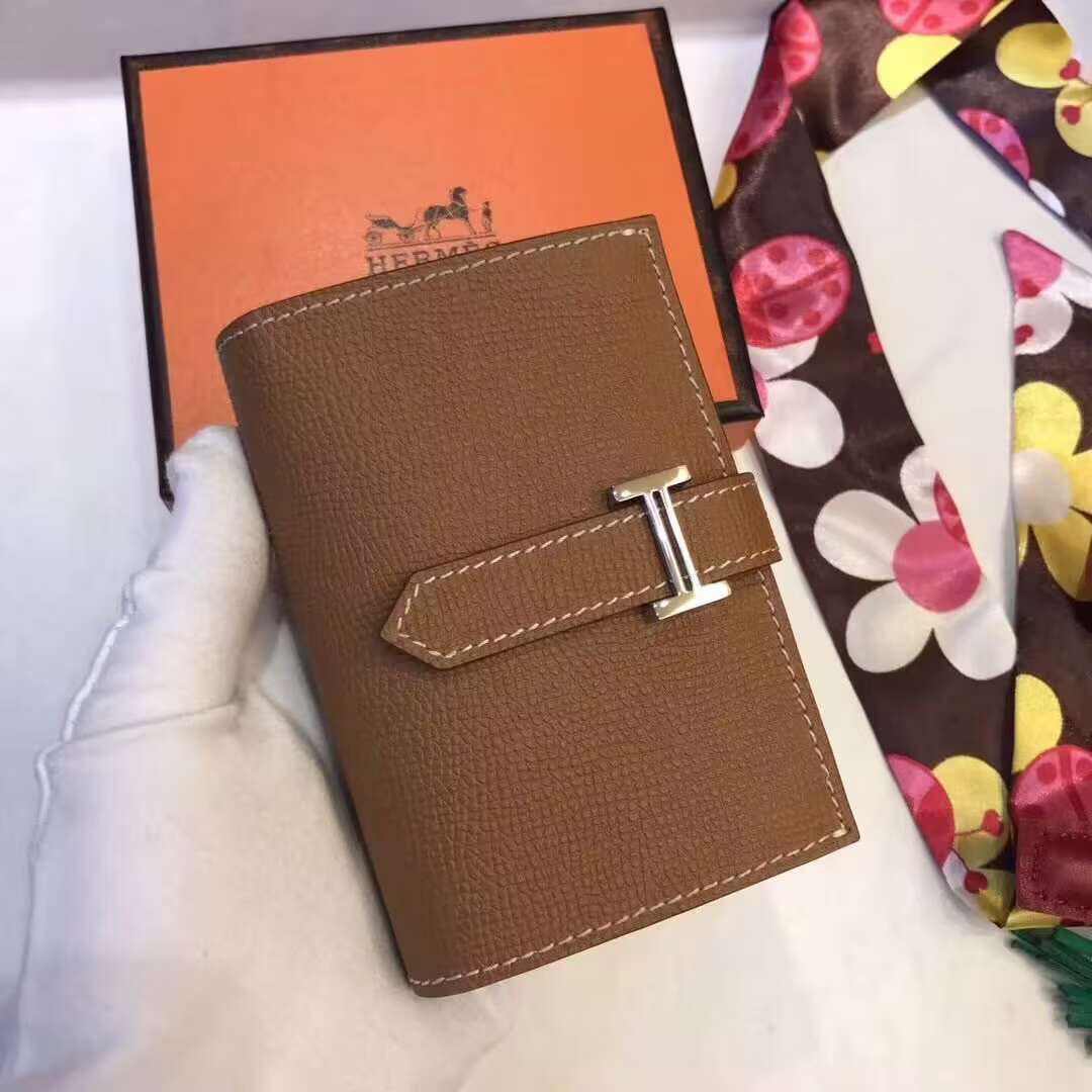 Hermes Bastia Epsom card case H2238 Brown